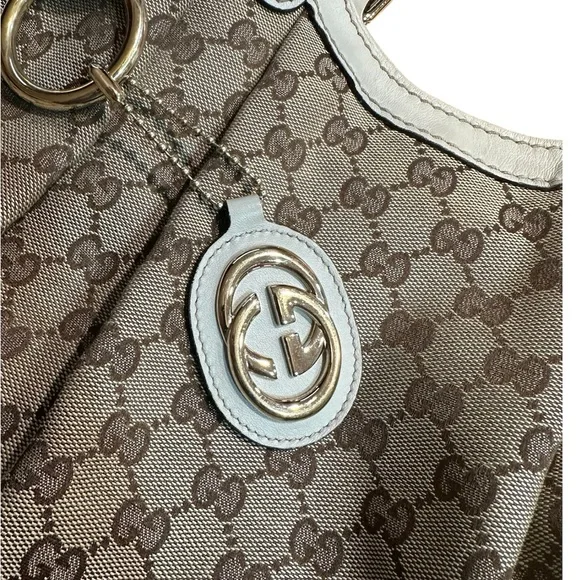 GUCCI Beige/White GG Canvas Medium Sukey Tote Bag - Picture 11 of 11